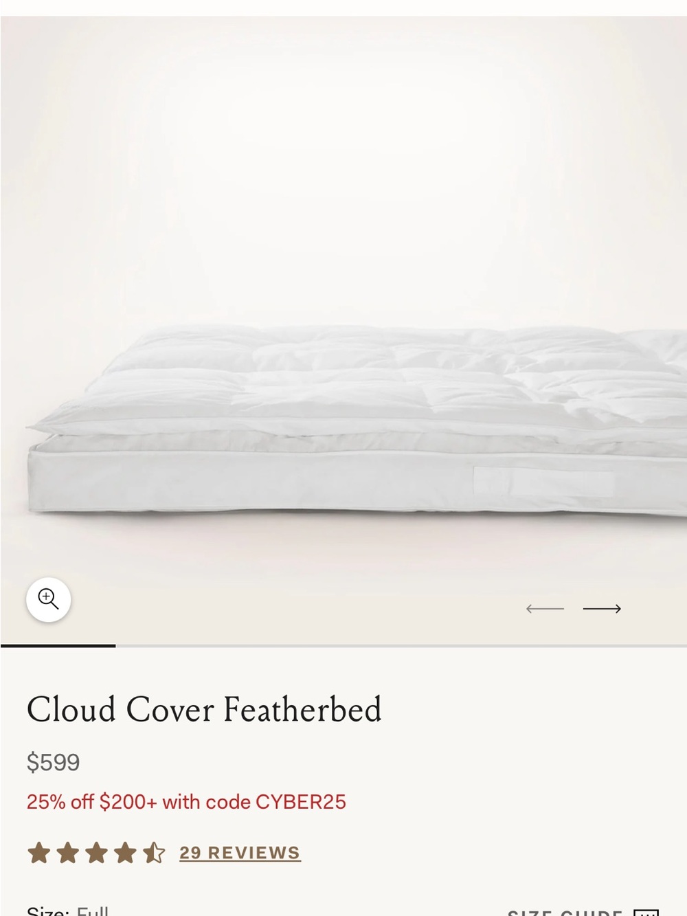 Cloud Cover Featherbed Topper - White